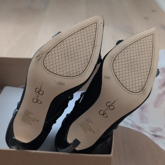 Jessica Simpson Black Studded Ankle Sock Boots 8.5 - Picture 5 of 5